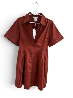 Caroline Constas Rust Mini Shirt Dress